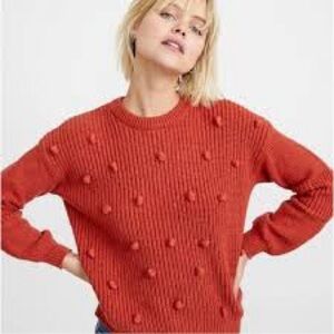 Marine Layer Rowan Sweater in Terracotta (rust orange) XL cotton wool bauble 3D